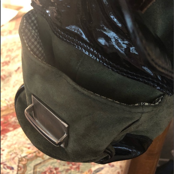 Pauric Sweeney Italian Suede & Leather Buckle Bag - Picture 7 of 16